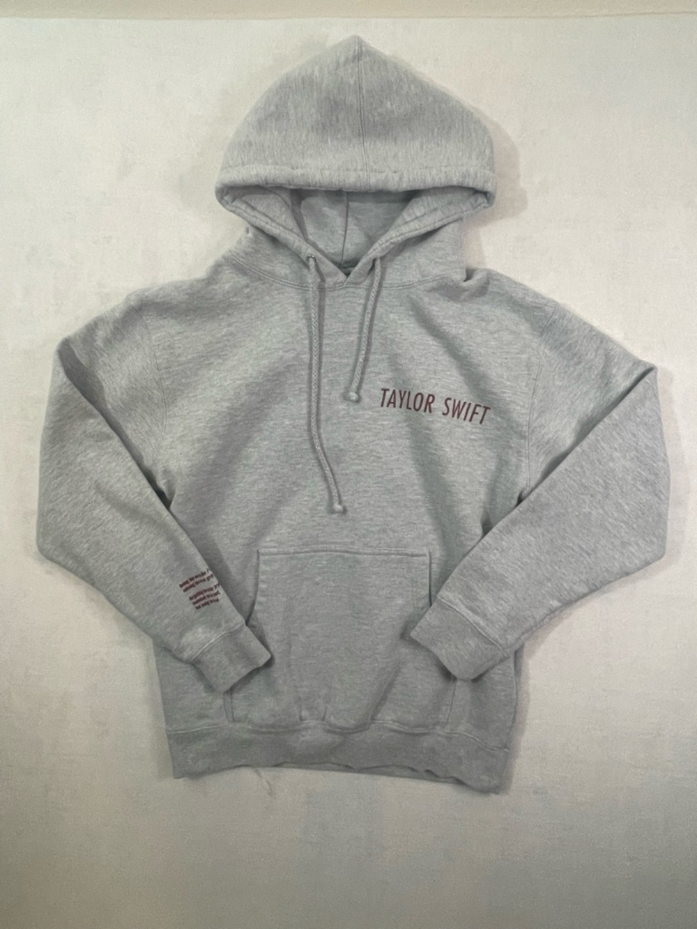 Taylor Swift Official Merch Grey W/ Red Graphic Pullover Hoodie size M